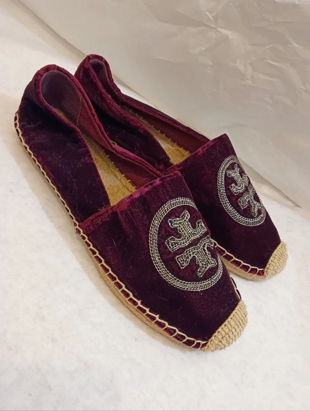 Tory Burch velvet Women's espadrilles Size 9.5